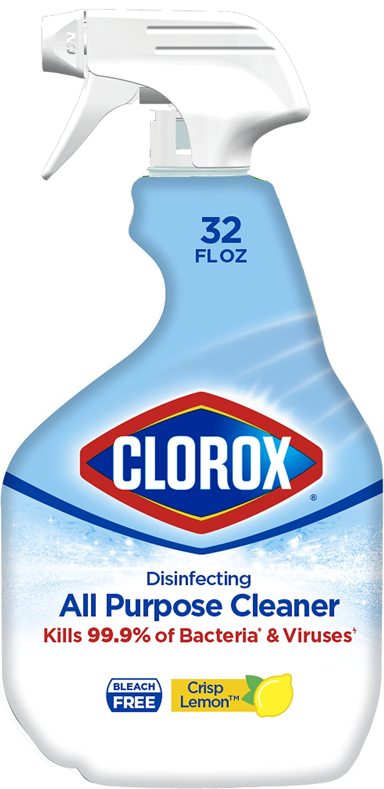 Clorox Disinfecting All Purpose Cleaner Bleach Free Crisp Lemon 32 Fl Oz (Pack of 2)