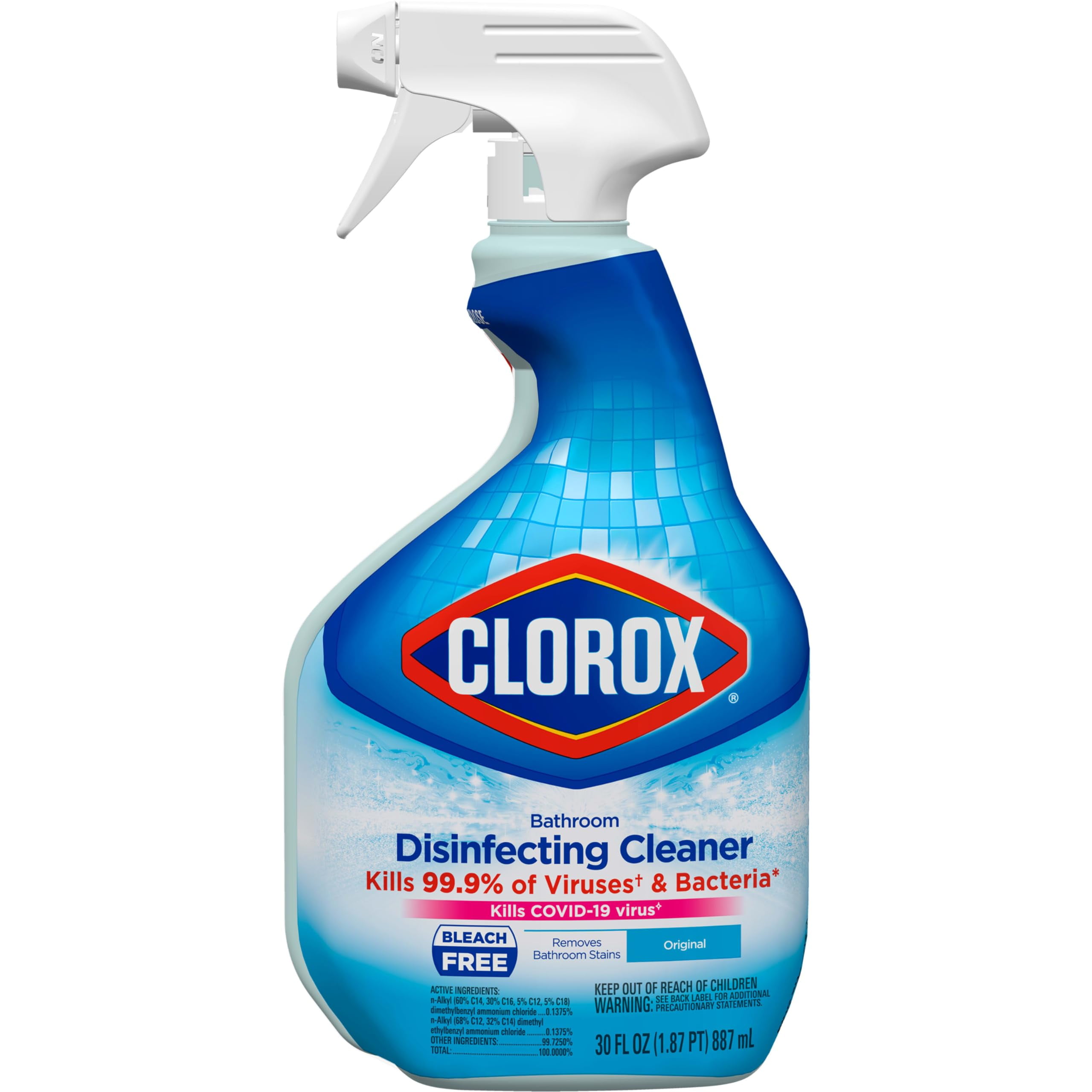 Clorox Disinfectant Bathroom Cleaning Spray, Bleach Free, 30 Ounce Bottle