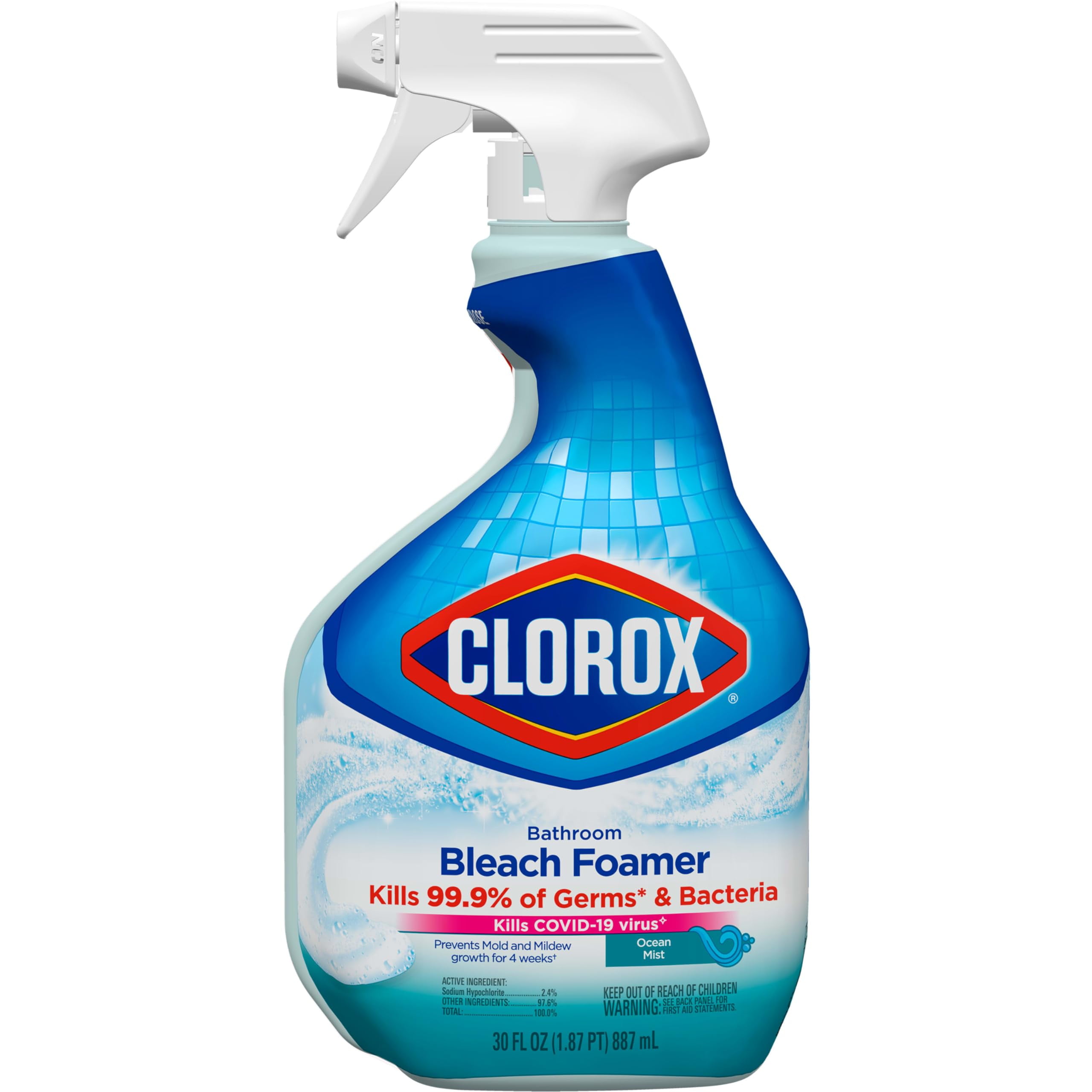 Clorox Disinfecting Bathroom Foamer With Bleach Original, 30 Ounce Spray Bottle