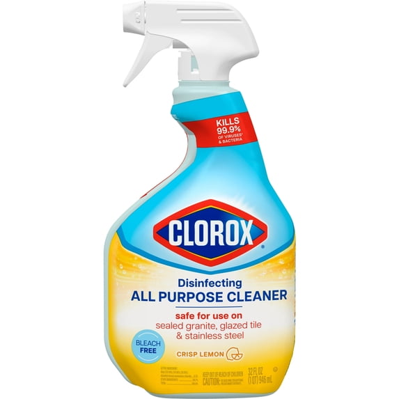 Clorox Disinfecting Bleach-Free All Purpose Cleaner, Crisp Lemon, 32 fl oz (Pack of 3)
