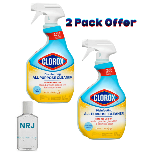 Clorox Disinfecting Bleach-Free All Purpose Cleaner, Crisp Lemon, 32 fl oz