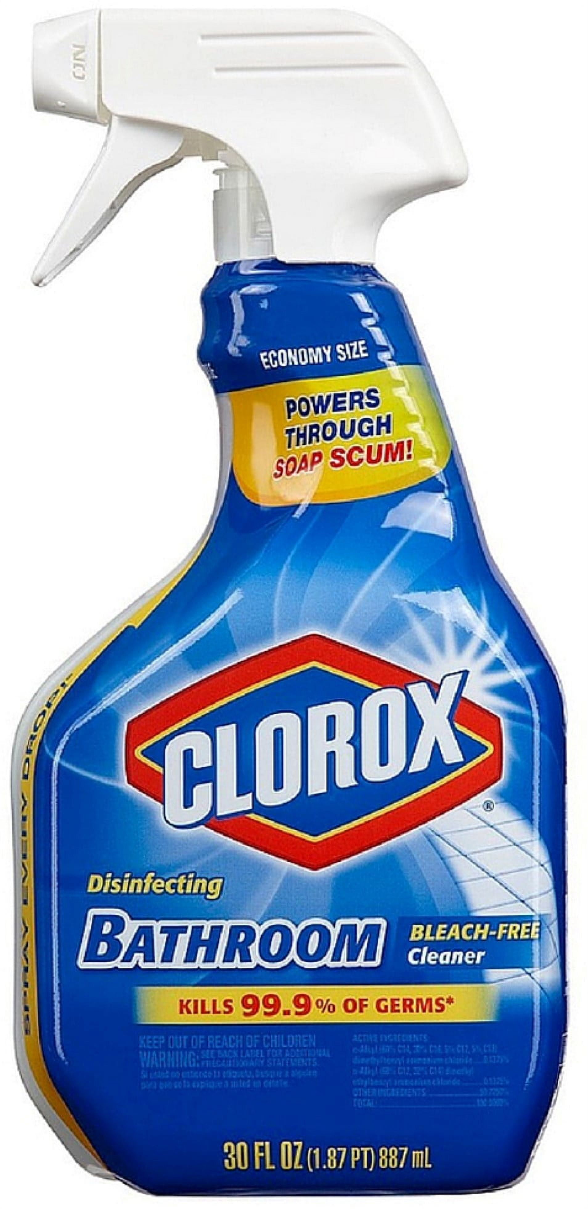 Clorox Disinfecting Bleach Free Bathroom Cleaner Trigger Spray 30 oz (Pack  of 2)
