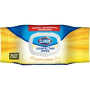 Clorox Disinfecting Cleaner Wipes, Flex Pack, Lemon Scent, 75 Count