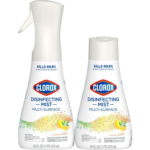 Clorox Disinfecting Mist Sanitizing And Disinfectant Spray, 16 Oz, Lemon And Orange Blossom