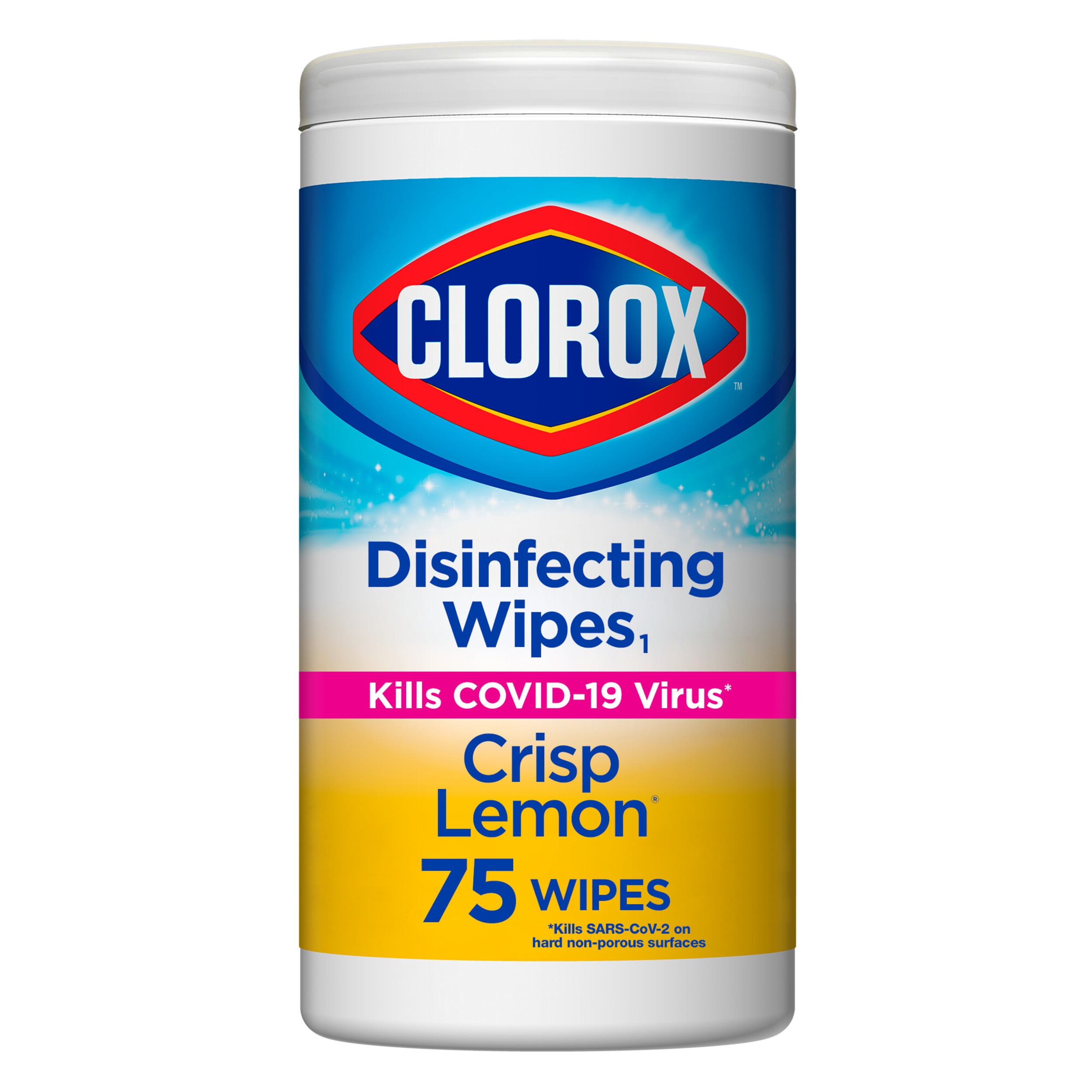 Clorox Disinfecting Wipes, Bleach Free Cleaning Wipes, Crisp Lemon, 75 Count