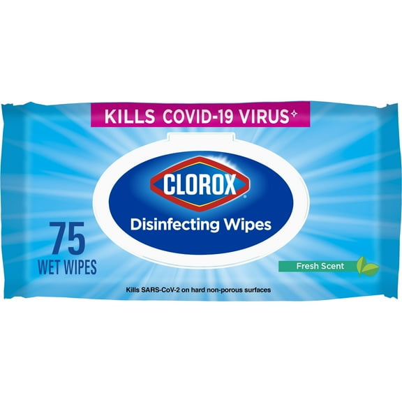 Clorox Disinfecting Wipes, Bleach Free Cleaning Wipes, Fresh Scent, 75 Count (Package May Vary)