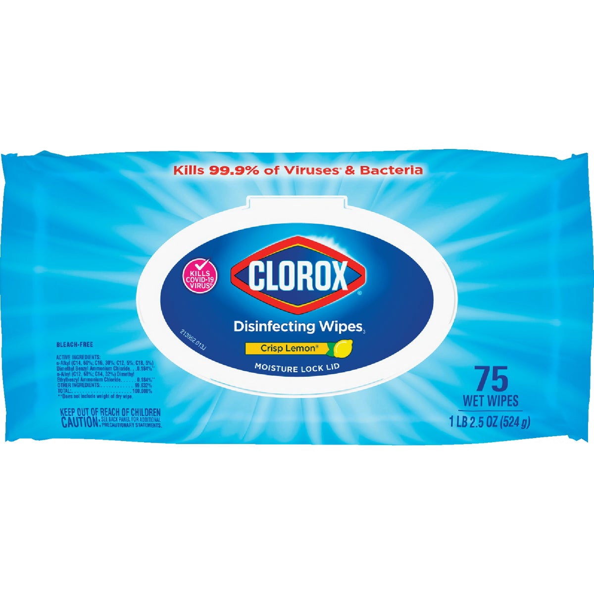 (6 pack) Clorox Disinfecting Cleaner Wipes, Flex Pack, Lemon Scent, 75 Count