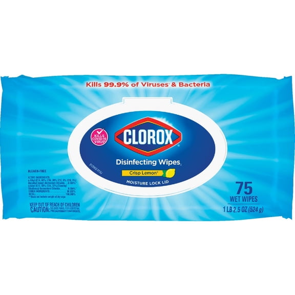(6 pack) Clorox Disinfecting Cleaning Wipes Flex Pack, Bleach Free, Crisp Lemon, 75 Count