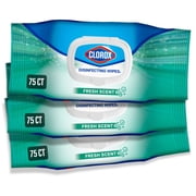 (3 pack) Clorox Disinfecting Cleaning Wipes Flex Pack, Bleach Free, Fresh Scent, 75 Count