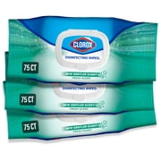 (3 pack) Clorox Disinfecting Cleaning Wipes Flex Pack, Bleach Free, Fresh Scent, 75 Count
