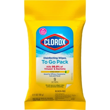 Clorox Disinfecting Wipes On The Go, Bleach Free Travel Wipes - Citrus Blend, 9 ct