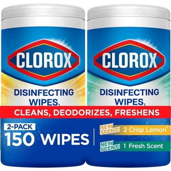 Clorox Disinfecting Wipes Value Pack, Bleach Free Cleaning Wipes, 75 Count Each, 2 Pack