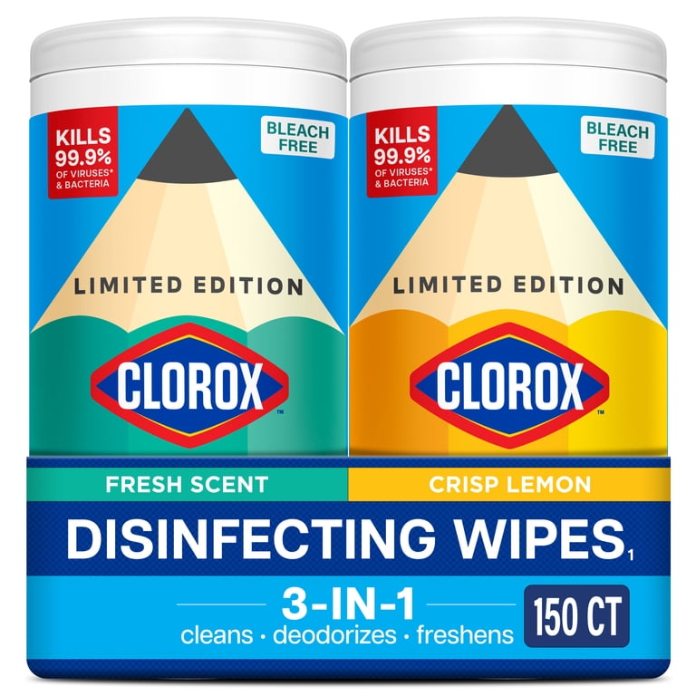 Clorox Disinfecting Wipes, 75ct Each, 2 Pack Bleach-Free - Walmart.com