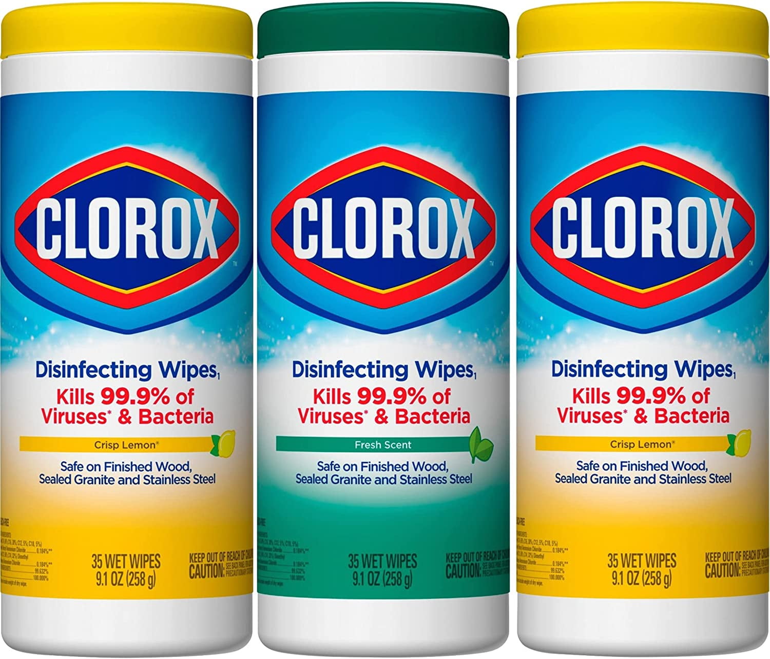 Clorox Disinfecting Wipes Value Pack, Crisp Lemon and Fresh Scent 35