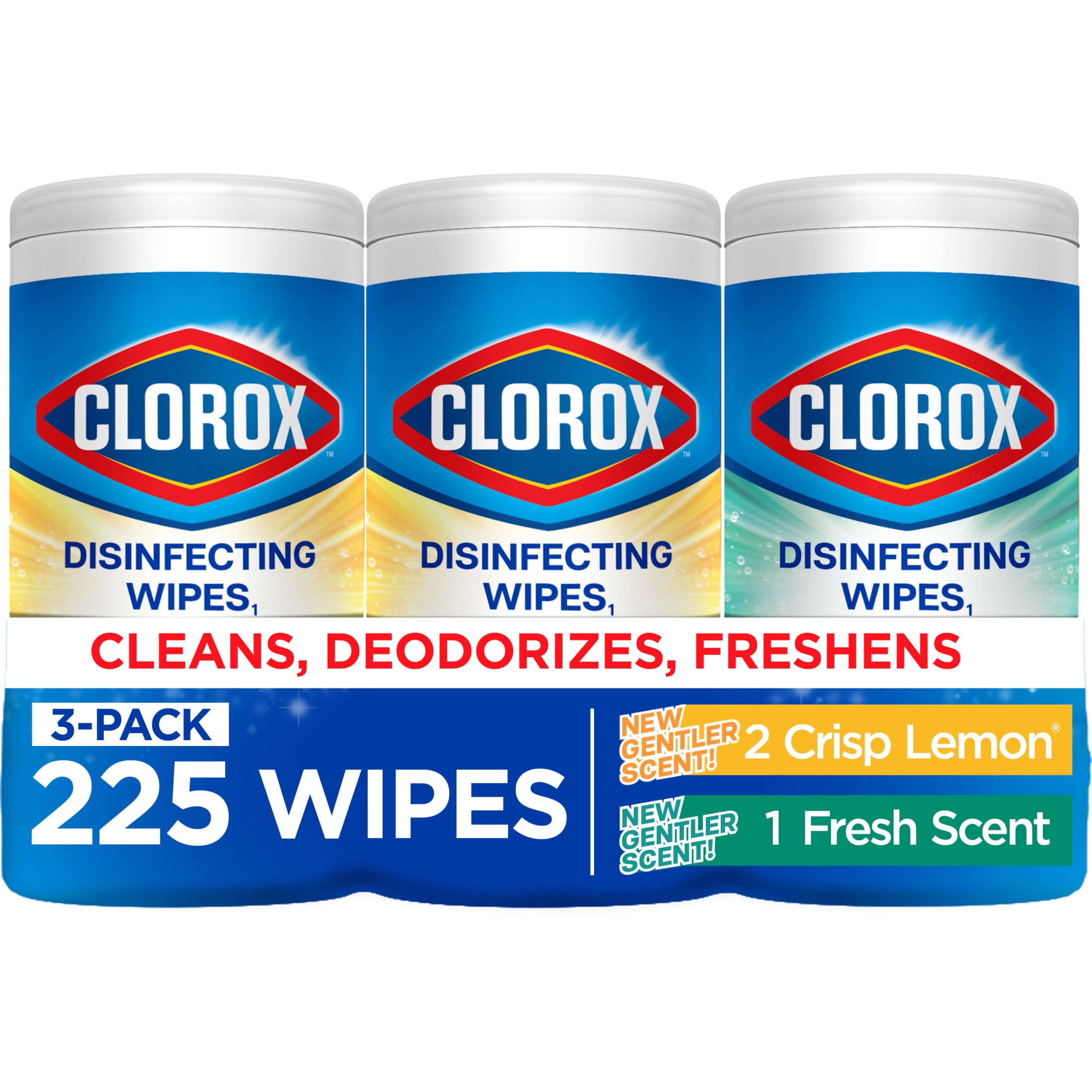 Clorox Germicidal Disinfectant Wipes, Non-Bleach Sanitizer, Crisp Lemon ...