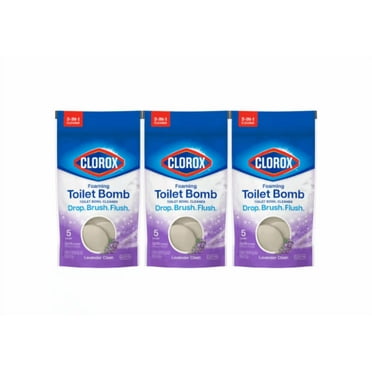 Clorox Foaming Toilet Bomb Toilet Bowl Cleaner 5 CT Lavender Clean (3-Pack)