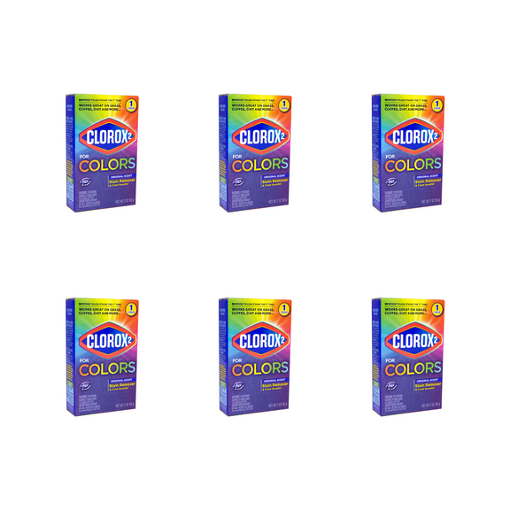Clorox for Colors Powder Stain Remover & Color Booster, Original Scent,( 2 oz X 6 ) Pack