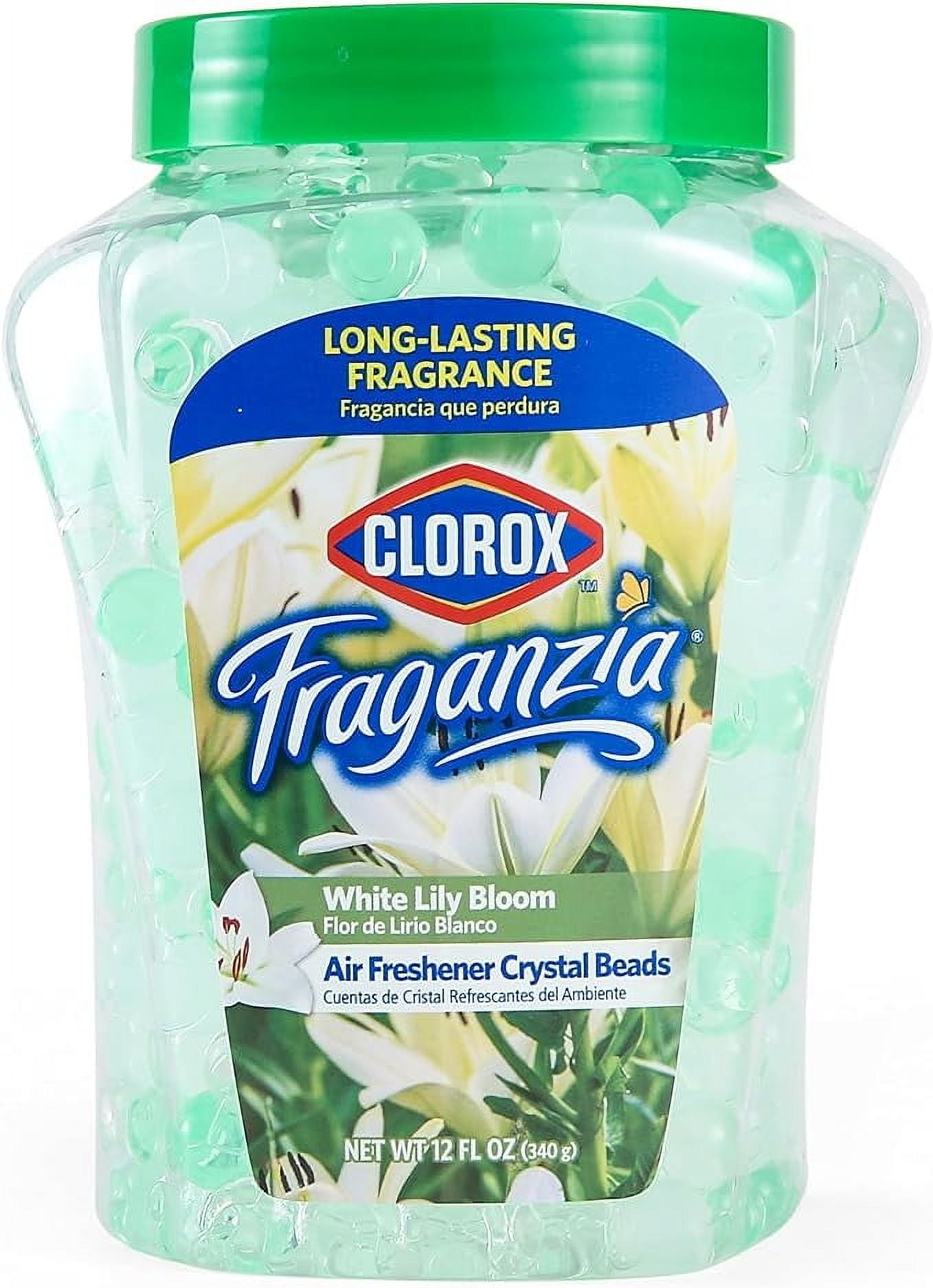 Clorox Fraganzia Air Freshener Crystal Beads White Lily Bloom 12oz Jar