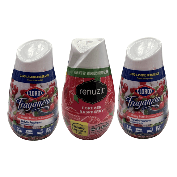 Clorox Fraganzia Gel Air Freshener 6 Fl.Oz 3 Pack, Cherry and Raspberry ...