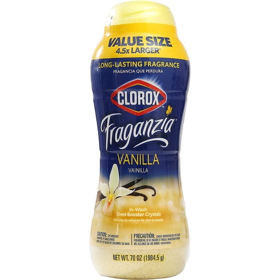 Clorox Fraganzia In-Wash Scent Booster Crystals in Vanilla Scent, 70oz | Laundry Scent Booster Crystals | In-wash Scent Booster for Fresh Laundry in Vanilla Scent 70 Ounce Crystals