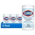 thumbnail image 1 of (6 pack) Clorox Free & Clear Cleaning Wipes, Fragrance Free, 75 Count, 1 of 12