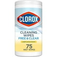 thumbnail image 1 of Clorox Free & Clear Compostable Cleaning Wipes, All Purpose Wipes, Light Lemon Scent, 75 Count, 1 of 10