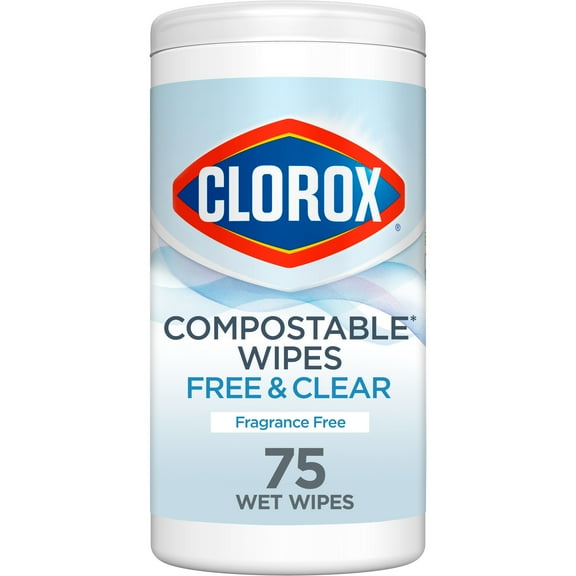 Clorox Free & Clear Cleaning Wipes, Fragrance Free, 75 Count