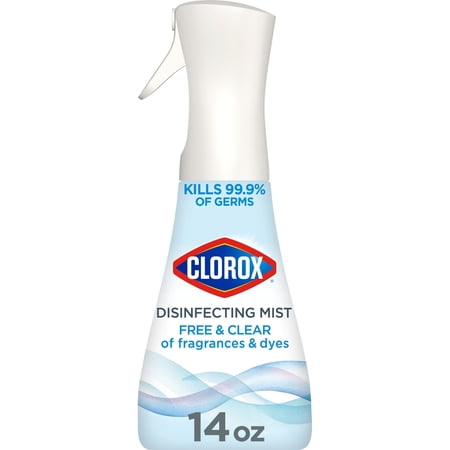 Clorox Free & Clear Disinfectant Mist, Fragrance Free Spray, 14 fl oz