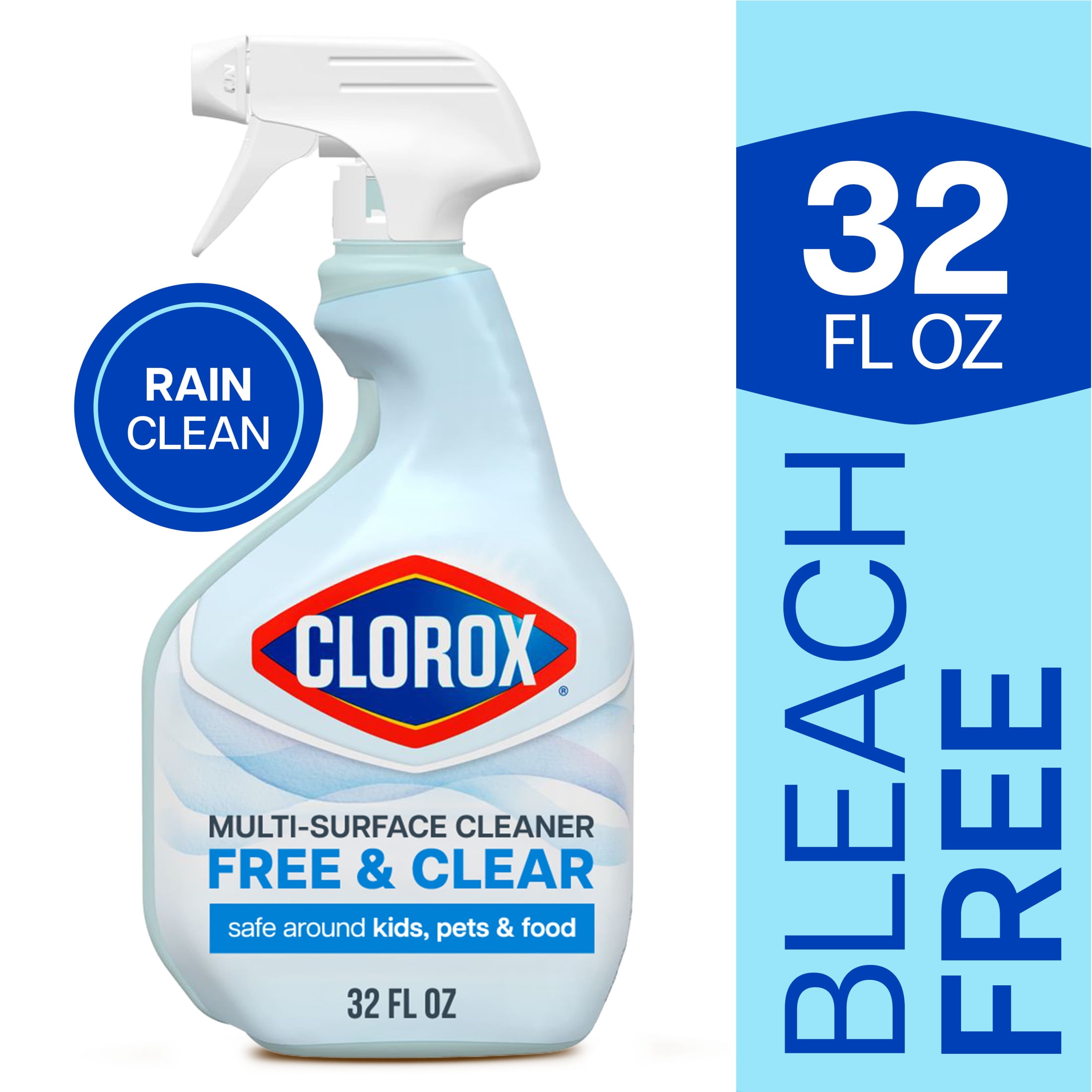 Clorox Free & Clear Multi Surface Cleaner, Spray Bottle, Fragrance Free, 32 fl oz