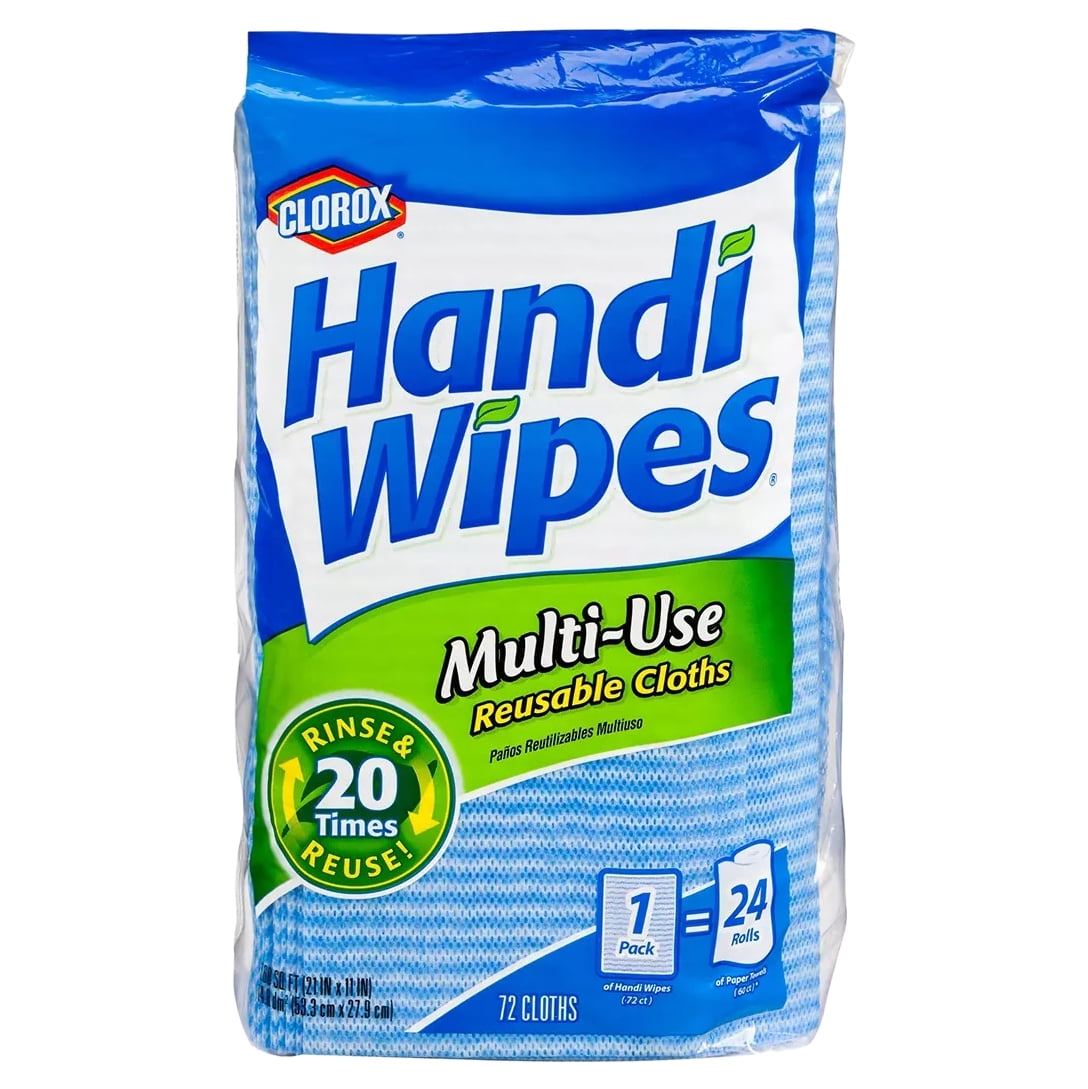 Clorox Handi Wipes, Dry Multi-Use Reusable Cloths, 72 Count