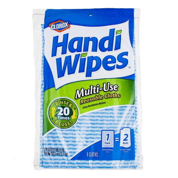 Clorox Handi Wipes Multi-Use Reusable Cloths, 6 Ct (2 pack)