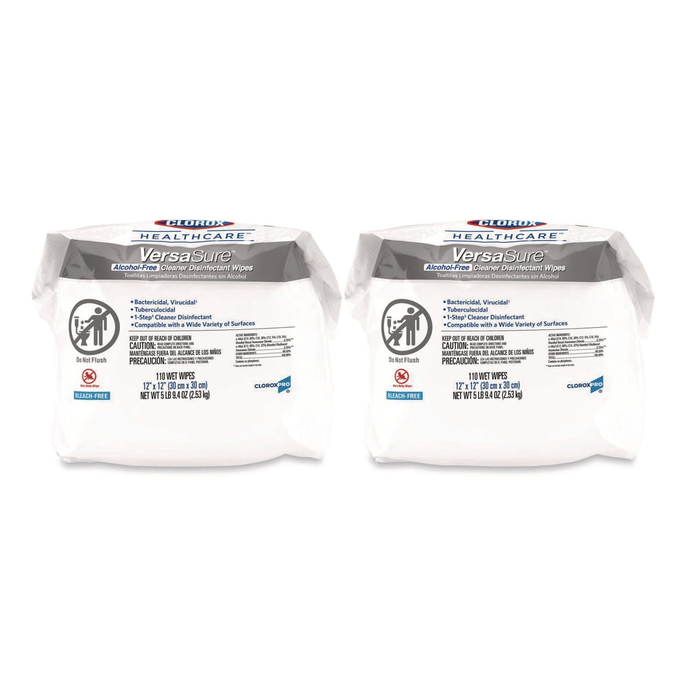 VersaSure 12 in. x 12 in. 1-Ply Cleaner Disinfectant Wipes - White Fragranced (2/Carton)