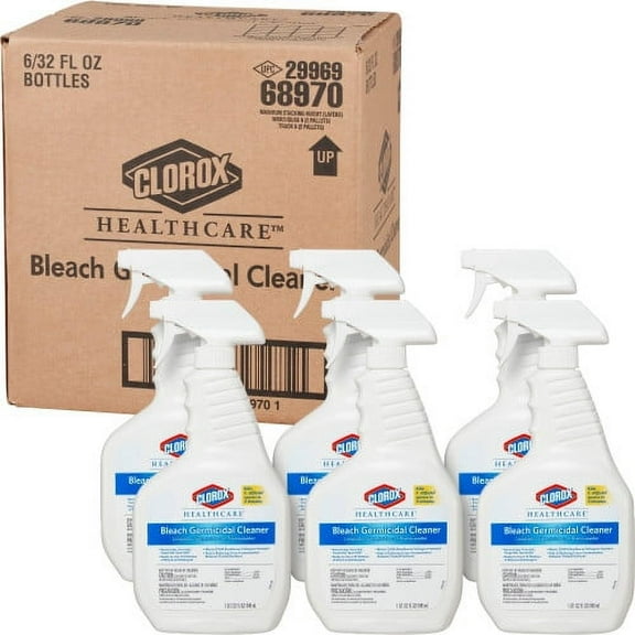 Clorox Healthcare Bleach Germicidal Cleaner, 32 oz Spray Bottle, 6/Carton , Each