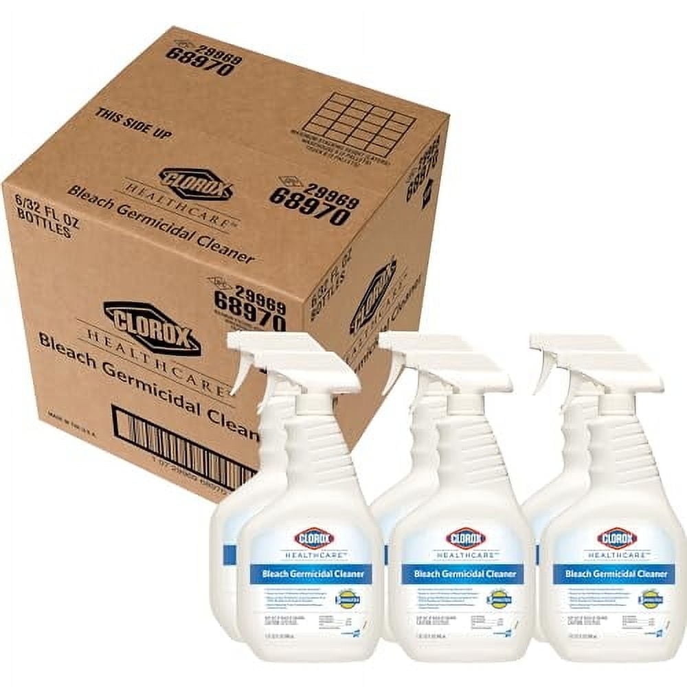 Clorox Healthcare Bleach Germicidal Cleaner Spray, 32 FL Oz, Pack of 6 (Package May Vary)