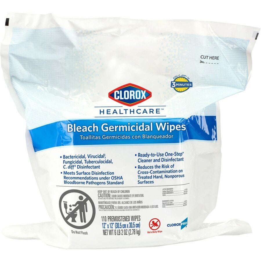 Clorox Healthcare, CLO30359, Bleach Germicidal Wipes Refill, 1 Each, White