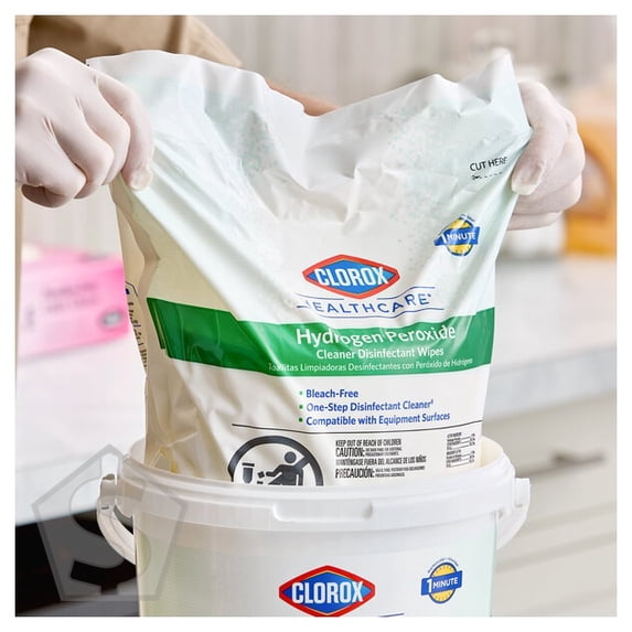 Clorox Healthcare CLO30827 185-Count Hydrogen Peroxide Cleaner Disinfectant Wipes Refill - 2/Case