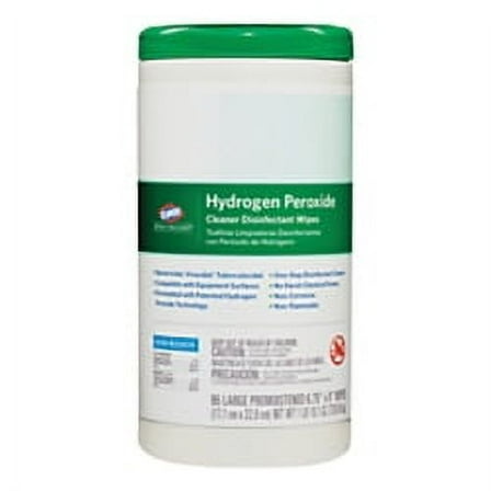 Clorox® Healthcare® Hydrogen Peroxide Disinfecting Wipes, 9" x 6 3/4", White, Canister Of 95 Wipes