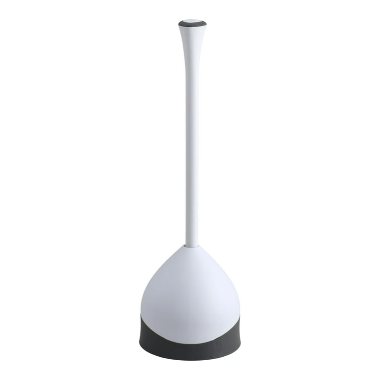 OXO Good Grips Bathroom Hideaway Toilet Brush and Plunger Combination Set  White for sale online