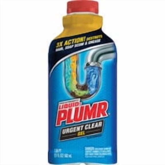 Clorox/Home Cleaning Liquid-Plumr Urgent Clear Pro-Strength Drain Cleaner - Pack of 6 Bulk Case Pack