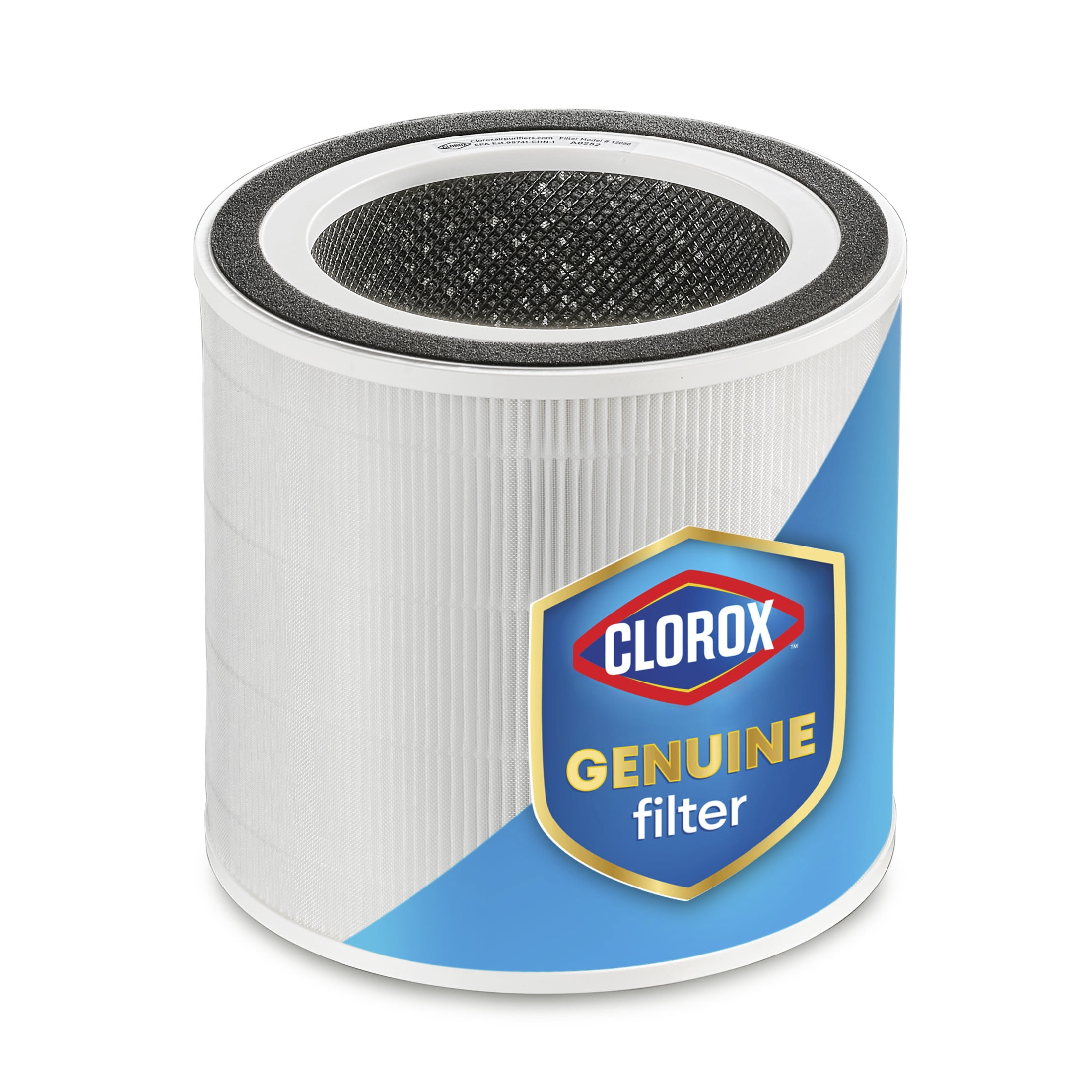 Clorox Air Purifier Replacement Filter for Turbo + Large Room Unit, True HEPA, 1,650 Sq. Ft. Capacity, Lasts 6-12 Months, Fits Model 11091