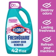 Clorox FreshGuard Laundry Odor Remover, 0% Bleach, Color Safe, Fresh Meadow, 42 fl oz