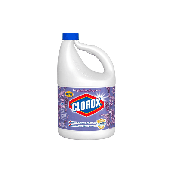 Clorox Lavender Scent Liquid Bleach 127.8floz Bottle with Cloromax Technology for Whitening, Disinfecting & Long-Lasting Freshness