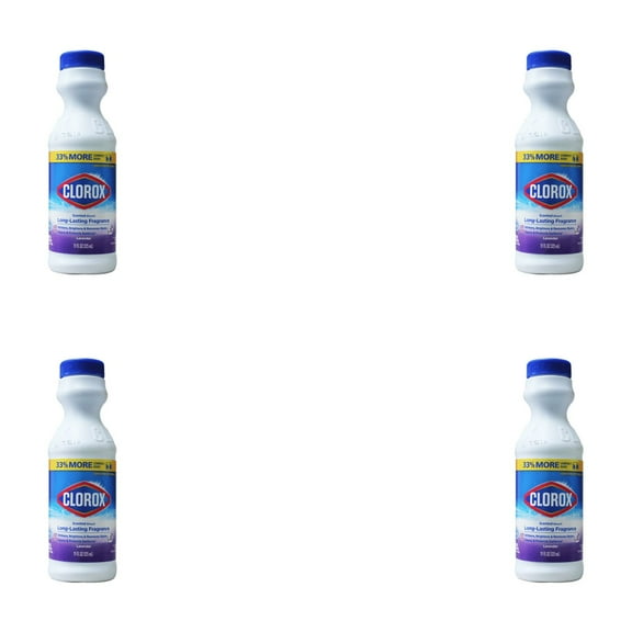 Clorox Lavender Scent Liquid Bleach 4 Pack bottles (11 fl oz x 4 )