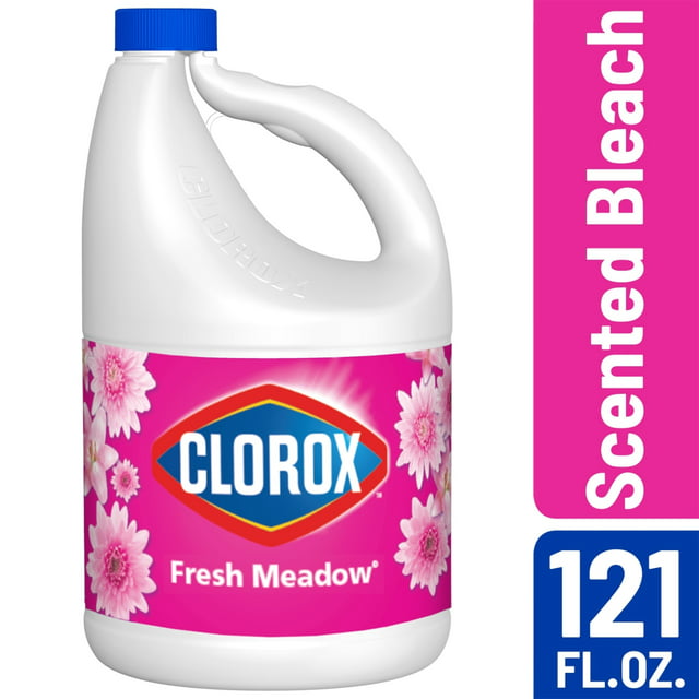 Clorox Liquid Bleach, Fresh Meadow Scent, 121 oz Bottle