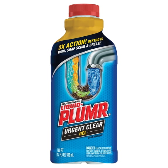 Clorox Liquid-Plumr Urgent Clear Pro-Strength Drain Cleaner - Pack of 12