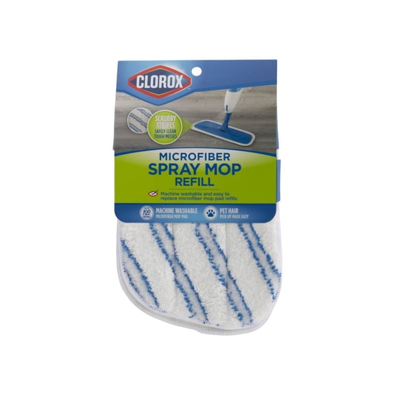 Clorox Microfiber Spray Mop Refill - Unscented: Multi-Surface Floor Cleaning Tool, Reusable, Compatible with Clorox Mop