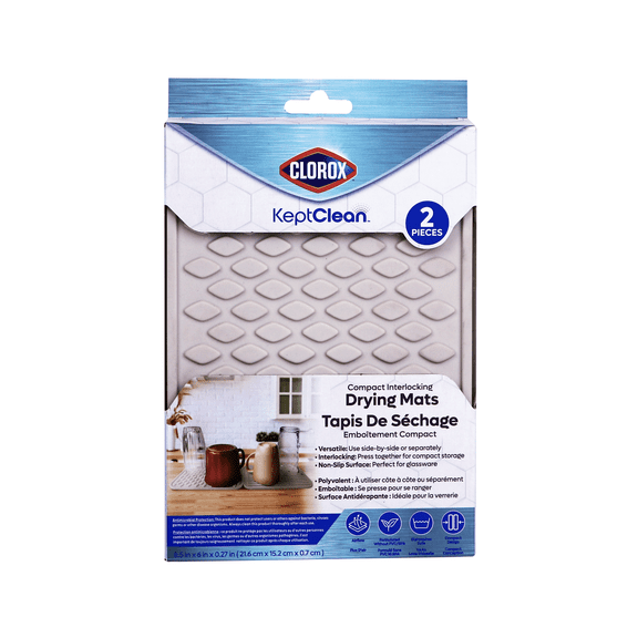 Clorox Interlocking Antimicrobial Drying Mats 2-Piece Set
