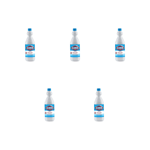 Clorox Original Bleach, Concentrated Liquid Cleaner & Disinfectant,( 5 X 31.4 fl oz ) 5 pack Bottles