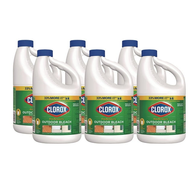 Clorox Outdoor Bleach, 6 Bottles, 81oz Concentrated Formula for