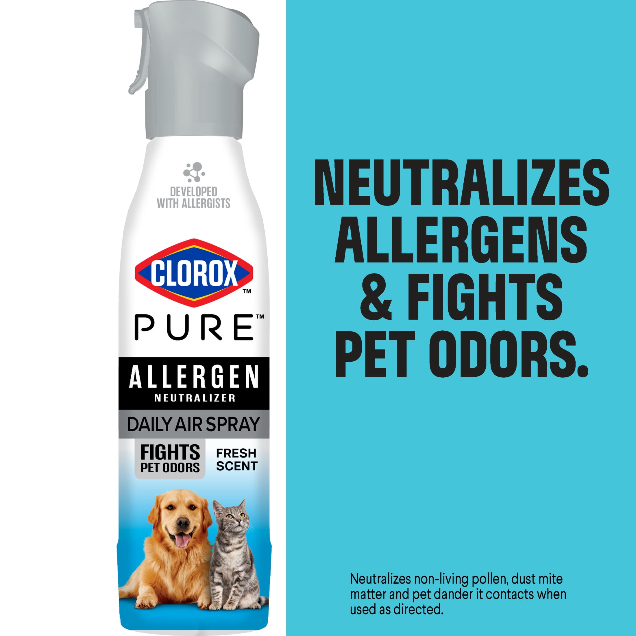 Clorox PURE Allergen Neutralizer Daily Air Spray, Fights Pet Odors, Fresh Scent, 8 Ounces